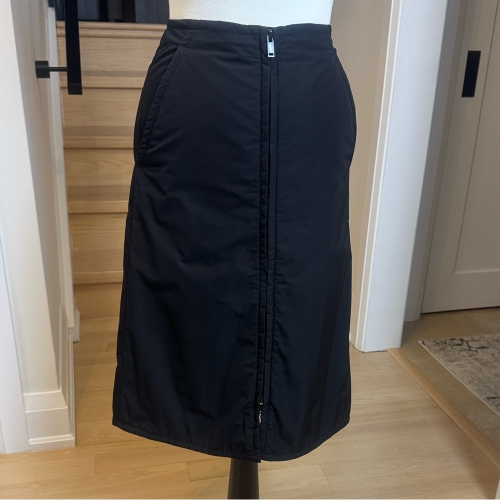 COS Black Quilted Padded Pencil Skirt Front Zipper Size 2